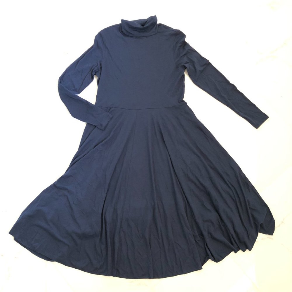 Peruvian Connection Women's Blue Tu Pima Cotton Midi Dress size L  DL